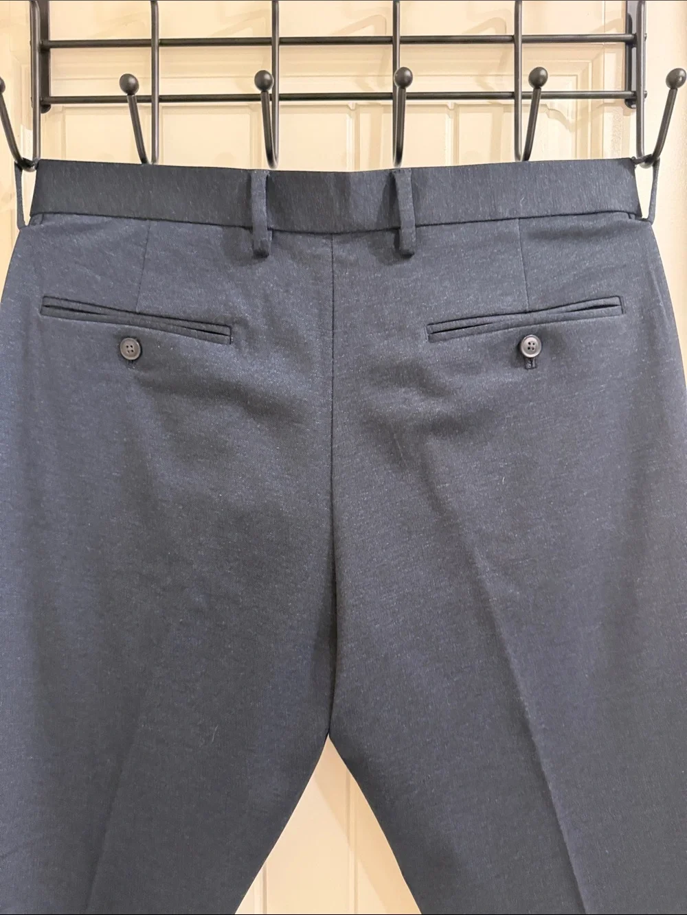 Perry Ellis Men's Navy Flat-Front Dress Pants